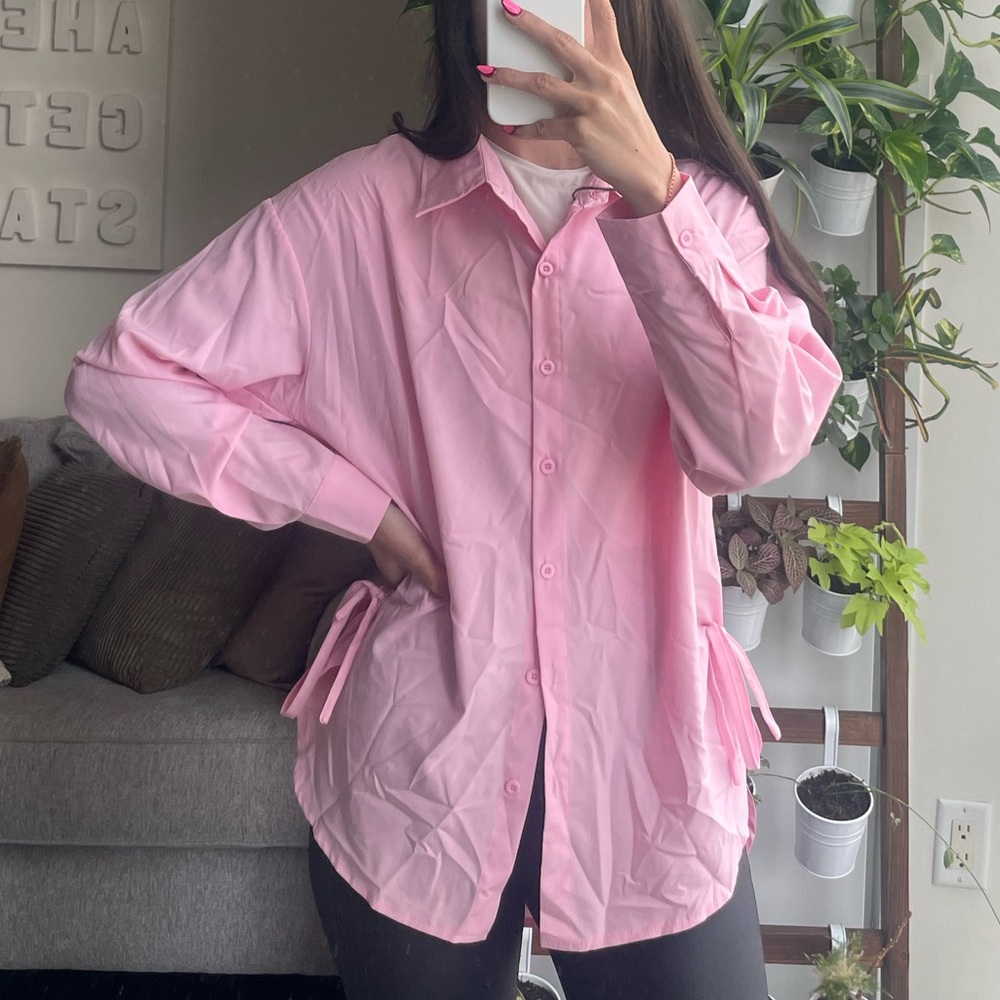 Pink Button-Up Shirt
